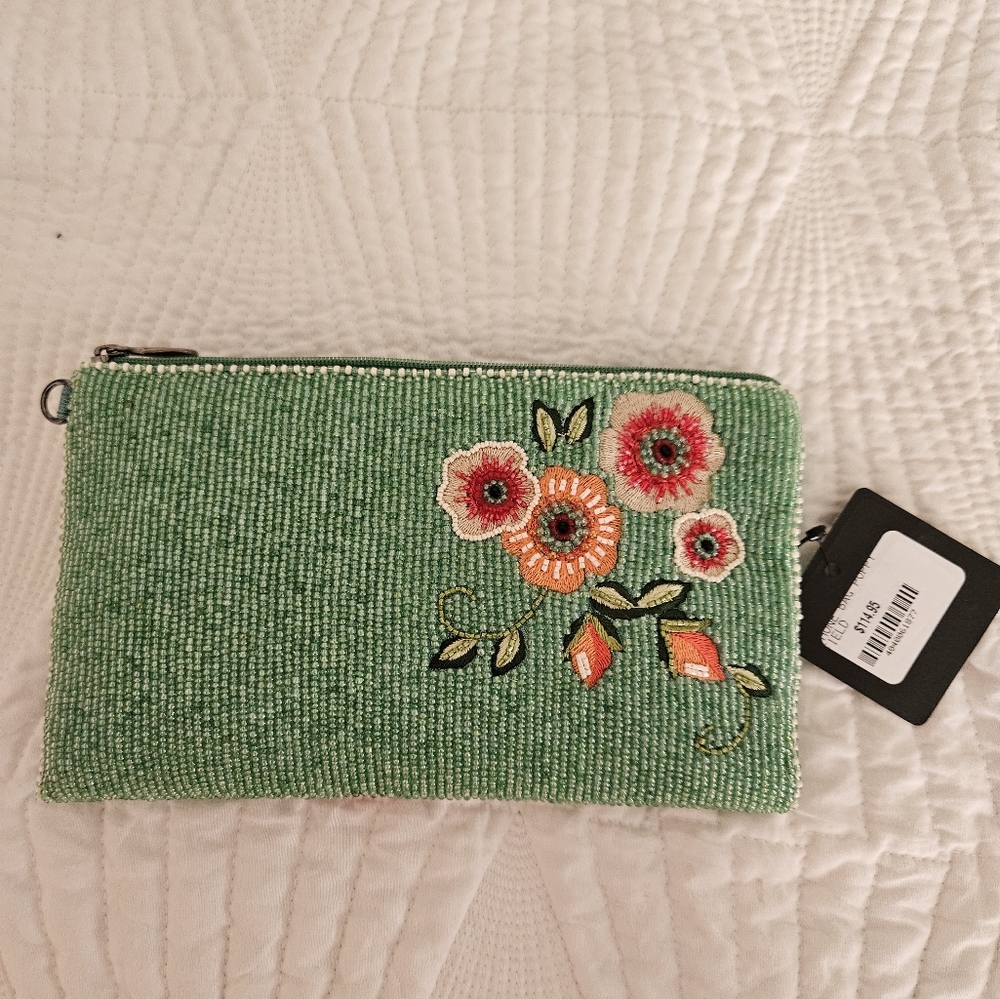 Mary Frances Green Beaded Floral Crossbody Bag - Picture 4 of 5